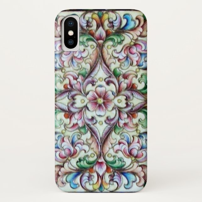 ELEGANT GREEN PINK FLORAL FANTASY Case-Mate iPhone HÜLLE (Rückseite)