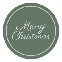 Elegant Green Script Frohe Weihnachten