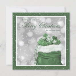 Elegant Green Snow Frohe Weihnachten