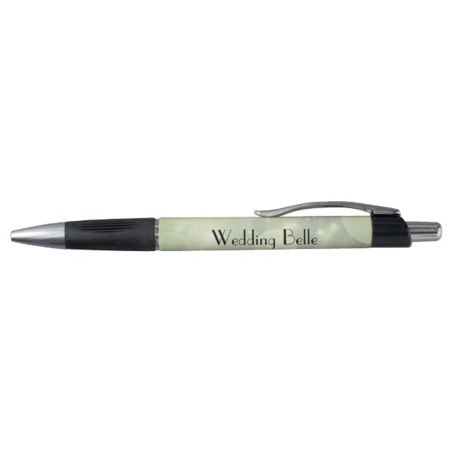 Elegant Green Sparkle personalisiert Wedding Belle Kugelschreiber (Oberseite)