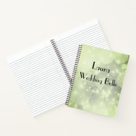 Elegant Green Sparkle Personalisiert Wedding Belle Notizbuch