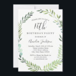 Elegant Green Watercolor 16. Geburtstag Einladung<br><div class="desc">Hübschere Einladungen zum Geburtstag im Kleinen Bayleigh Store!</div>