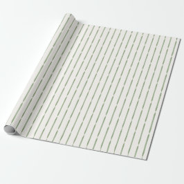 Elegant Green Watercolor Ribbon Stripes Geschenkpapier