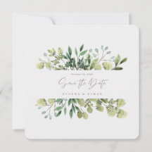 Elegant Greenerity Save the Date Hochzeit Einladun