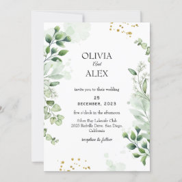 Elegant Greenerity Script Wedding Einladung