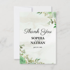 Elegant Greenerity Wedding Dankeschön Card Dankeskarte
