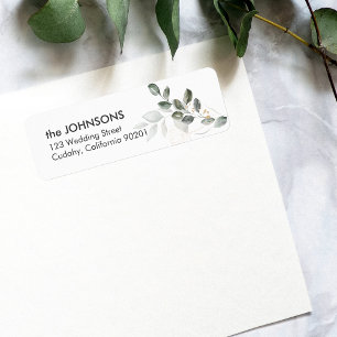 Elegant Greenerity Wedding Return Label