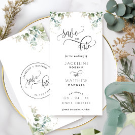 Elegant Greenerity Wedding Save the Date Lesezeich