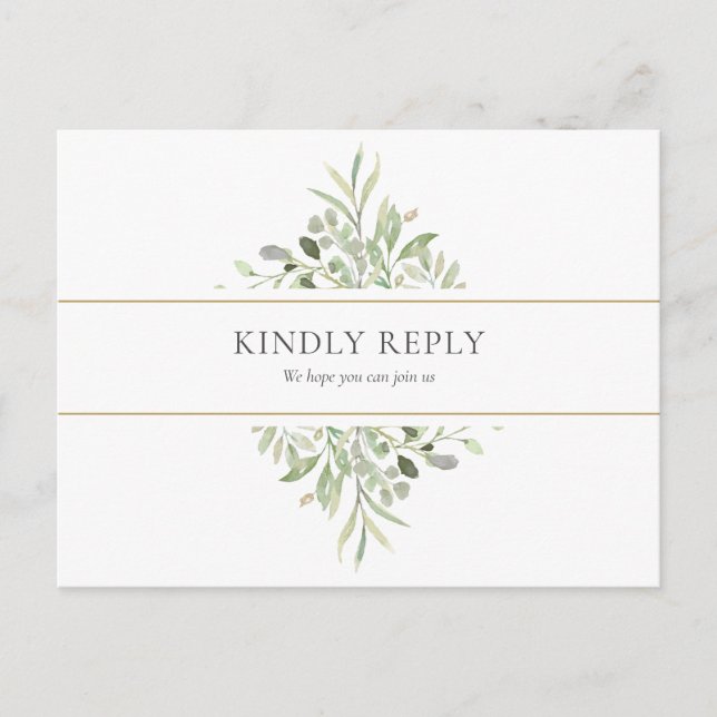 Elegant Greenerity Wedding Song Request UAWG Einladungspostkarte (Vorderseite)