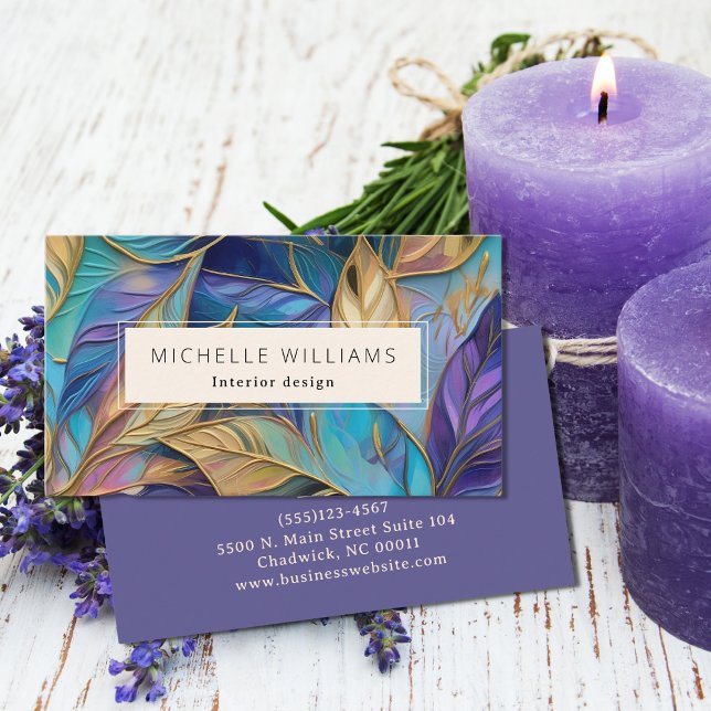 Elegant Greenery Abstrakt Leaf Visitenkarte (Von Creator hochgeladen)