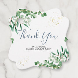 Elegant Greenery Blätter Floral Vielen Dank für Ih Geschenkanhänger