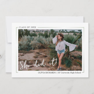 Elegant Greenery Boho Bläserner Graduiertenparadie Einladung