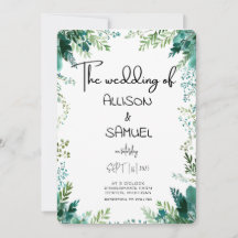 Elegant Greenery Border Wedding