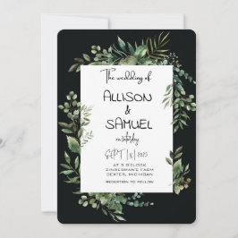 Elegant Greenery Border Wedding Einladung