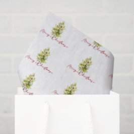 Elegant Greenery Botanical Frohe Weihnachten Seidenpapier