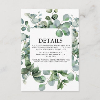 Elegant Greenery Botanical Wedding Begleitkarte