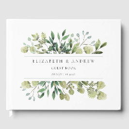 Elegant Greenery Botanical Wedding Guest Book Gästebuch