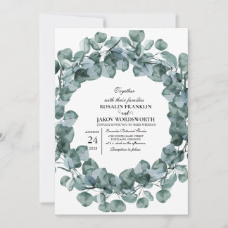Elegant Greenery Botanical wedding Invitation card Einladung