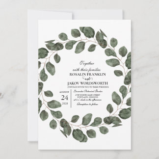 Elegant Greenery Botanical wedding Invitation card Einladung