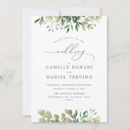 Elegant Greenery Botanical Wedding Invitation Einladung