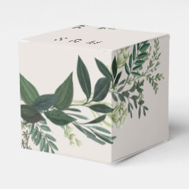 Elegant Greenery Custom Monogram Cube Favor Box Geschenkschachtel