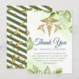 Elegant Greenery Doctor Danke-Card Dankeskarte