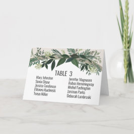 Elegant Greenery Editable Tischnummer und Namen