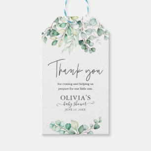 Elegant Greenery Eucalyptus Baby Shower Vielen Dan Geschenkanhänger