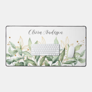 Elegant Greenery Eucalyptus Blätter Name Desk Mat Schreibtischunterlage