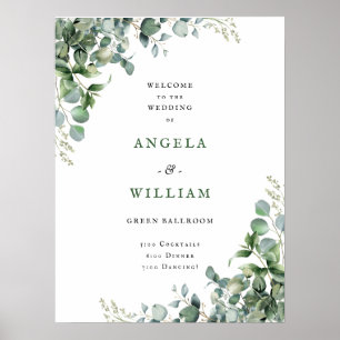 Elegant Greenery Eucalyptus Blätter Wedding Poster
