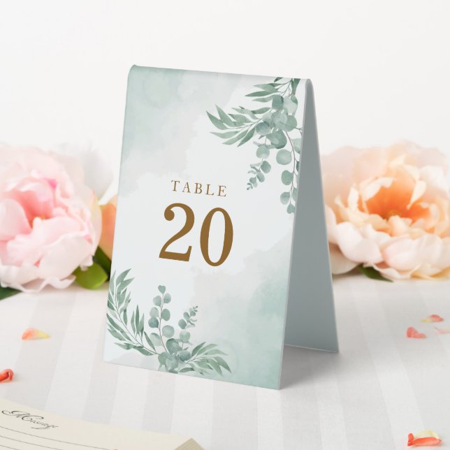 Elegant Greenery Eucalyptus Blätter Wedding Tischaufsteller (In Situ (Hochzeit))