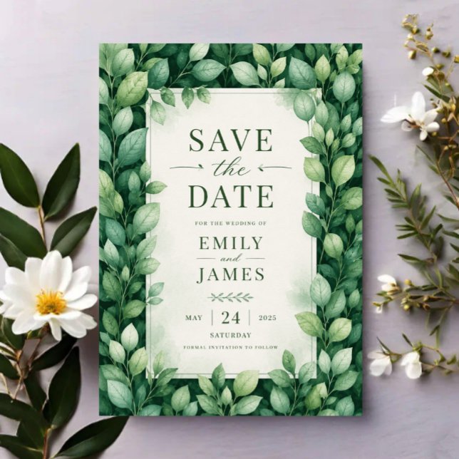Elegant Greenery Eucalyptus Botanical  Save The Date (Von Creator hochgeladen)