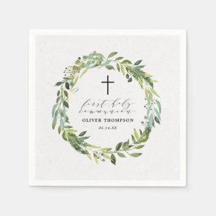 Elegant Greenery Eucalyptus Erstes Kommunionspapie Serviette