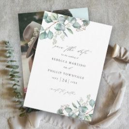 Elegant Greenery Eucalyptus Foto Wedding Save The Date
