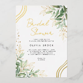 Elegant Greenery Eucalyptus Modernes Brautparty Folieneinladung