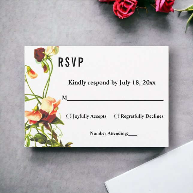 Elegant Greenery Eucalyptus Rose Blumenhochzeit RSVP Karte (Von Creator hochgeladen)