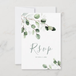 Elegant Greenery Eucalyptus Wedding RSVP Card Karte