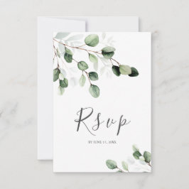 Elegant Greenery Eucalyptus Wedding RSVP Card Karte