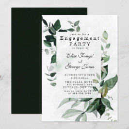 Elegant Greenery Eukalyptus Engagement Party Einladung