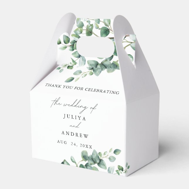 Elegant Greenery Eukalyptus wedding Geschenkschachtel (Vorderseite)