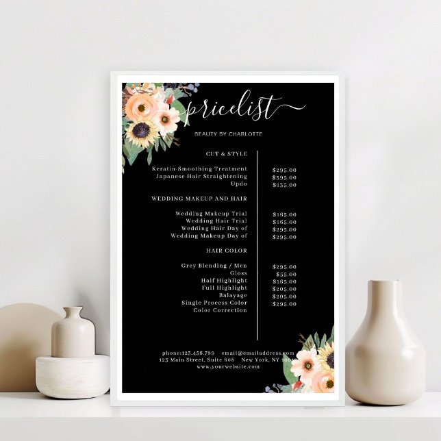 Elegant Greenery Floral Salon Poster (Elegant Greenery Floral Salon Poster)
