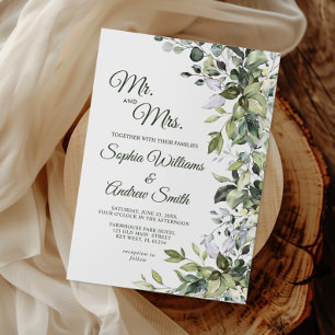 Elegant Greenery Floral Wedding Einladung