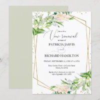 Elegant Greenery Geometric Wedding Vow Renewal