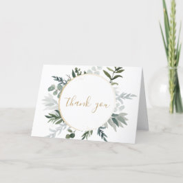 Elegant Greenery Gold Dankeskarte
