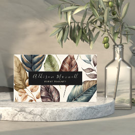 Elegant Greenery Gold Leaf Visitenkarte