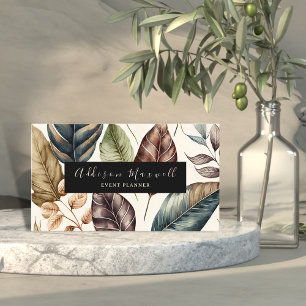 Elegant Greenery Gold Leaf Visitenkarte