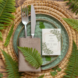 Elegant Greenery Gold rustikale Hochzeit Folieneinladung
