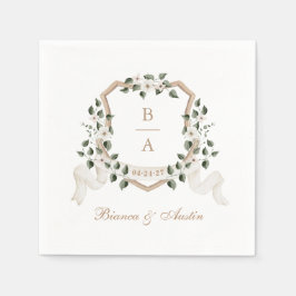 Elegant Greenery Ivy Branch Wappen Hochzeit Serviette