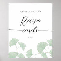 Elegant Greenery Leaf Verlasse hier Ihre Rezept-Ka