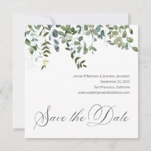 Elegant Greenery Minimal Eukalyptus Save the Date